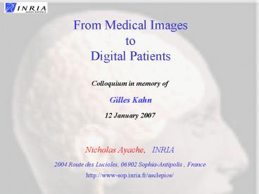 From Medical Images to Digital Patients