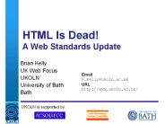 HTML%20Is%20Dead!%20A%20Web%20Standards%20Update