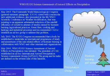 Contact: L' Barrie, CENV