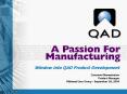 Window into QAD Product Development PowerPoint PPT Presentation