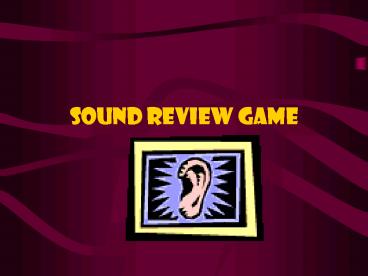Sound Review Game