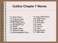 Outline Chapter 7 Waves PowerPoint PPT Presentation
