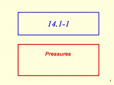 Pressures