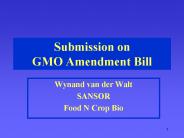 Submission on GMO Amendment Bill