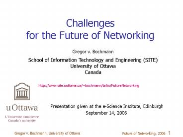 Presentation given at the e-Science Institute, Edinburgh