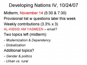 Developing Nations IV, 102407