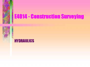 E4014 Construction Surveying