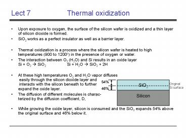 Lect 7Thermal oxidization