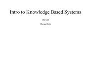 Intro to Knowledge Based Systems