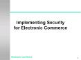 Implementing Security for Electronic Commerce PowerPoint PPT Presentation