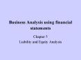Business Analysis using financial statements