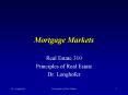 Mortgage Markets