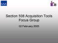 Section 508 Acquisition Tools Focus Group PowerPoint PPT Presentation