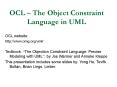 OCL The Object Constraint Language in UML PowerPoint PPT Presentation
