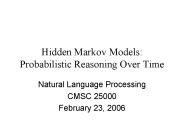 Hidden Markov Models: Probabilistic Reasoning Over Time