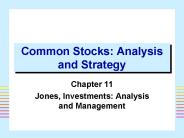 Common Stocks: Analysis and Strategy