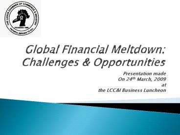 Global Financial Meltdown: Challenges
