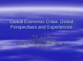 Global Economic Crisis: Global Perspectives and Experiences PowerPoint PPT Presentation
