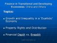 Finance in Transitional and Developing Economies: China and Others PowerPoint PPT Presentation