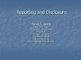 Reporting and Disclosure PowerPoint PPT Presentation