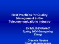 Best Practices for Quality Management in the Telecommunications Industry PowerPoint PPT Presentation