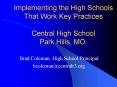 Implementing the High Schools That Work Key Practices Central High School Park Hills, MO' PowerPoint PPT Presentation