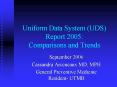 Uniform Data System (UDS) Report 2005: Comparisons and Trends PowerPoint PPT Presentation