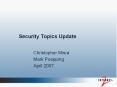 Security Topics Update PowerPoint PPT Presentation