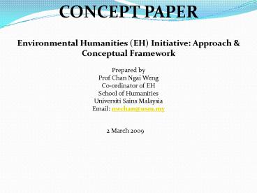 ENVIRONMENTAL HUMANITIES INITIATIVE EHI