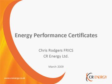 Energy Performance Certificates