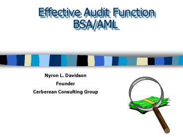 Effective Audit Function BSAAML