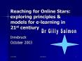 Reaching for Online Stars: exploring principles PowerPoint PPT Presentation