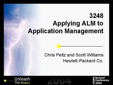 3248 Applying ALM to Application Management