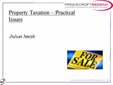 Property Taxation Practical Issues