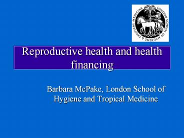 Reproductive health and health financing