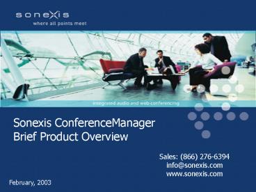 Sonexis ConferenceManager Product Presentation