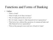 Functions and Forms of Banking