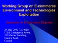 Working Group on Ecommerce Environment and Technologies Exploitation Resolution of Ecommerce Dispute PowerPoint PPT Presentation