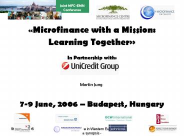 Microfinance in Western Europe a synopsis