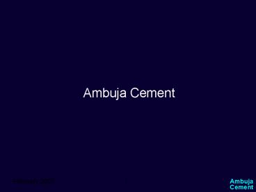 Ambuja Cement