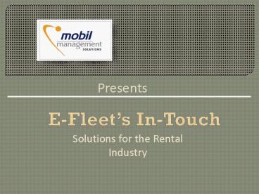 Solutions for the Rental Industry