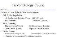 Cancer Biology Course
