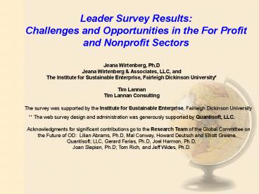 Jeana Wirtenberg, Ph'D Jeana Wirtenberg