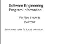 Software Engineering Program Information PowerPoint PPT Presentation