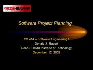 Software Project Planning