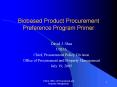 Biobased Product Procurement Preference Program Primer PowerPoint PPT Presentation