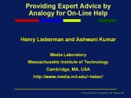 Providing Expert Advice by Analogy for OnLine Help