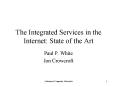 The Integrated Services in the Internet: State of the Art PowerPoint PPT Presentation