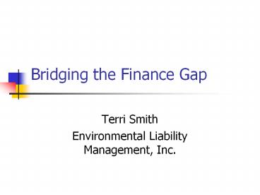 Bridging the Finance Gap