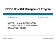 CEIBS Hospital Management Program
